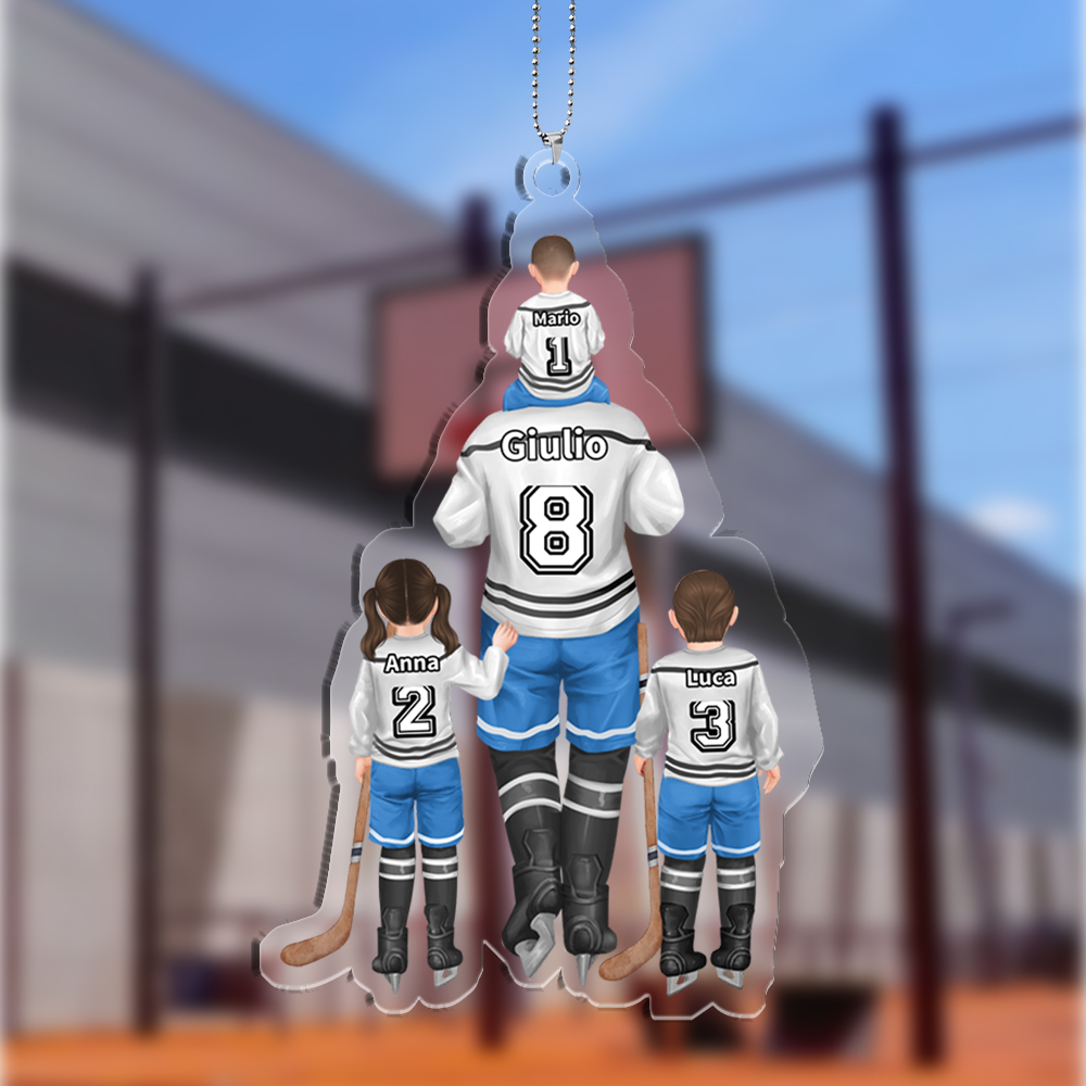 Portachiavi/Pendente acrilico hockey con immagine personalizzata regalo per bambino/papà | Jessemade