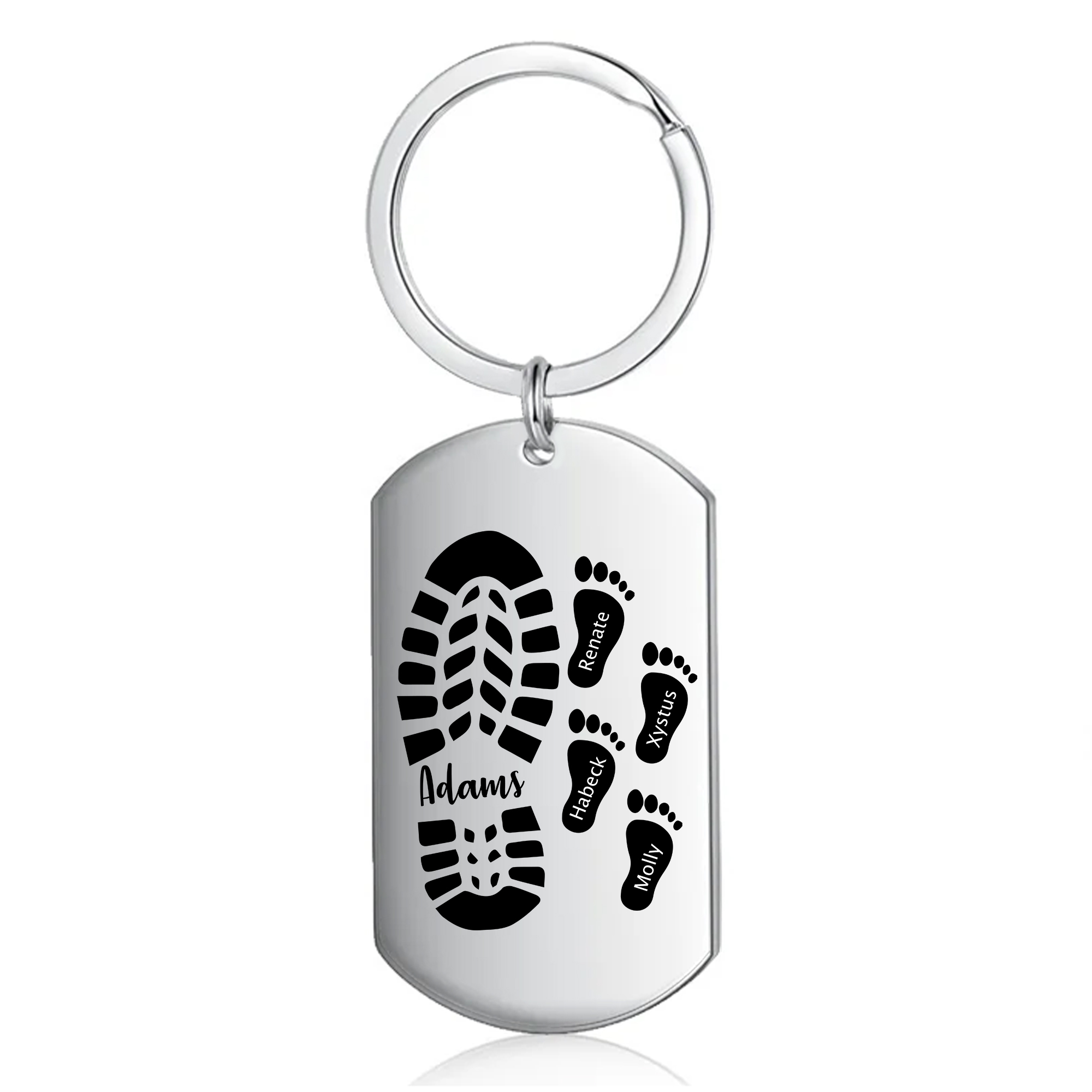 Portachiavi Personalizzato per Uomo – Incisione di 5 Nomi & Foto – Regalo Speciale per Papà/Nonno | Jessemade