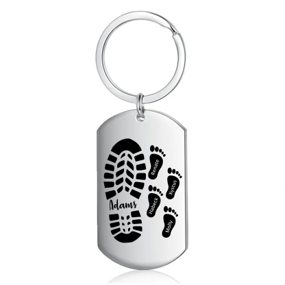 Portachiavi Personalizzato per Uomo – Incisione di 5 Nomi & Foto – Regalo Speciale per Papà/Nonno | Jessemade