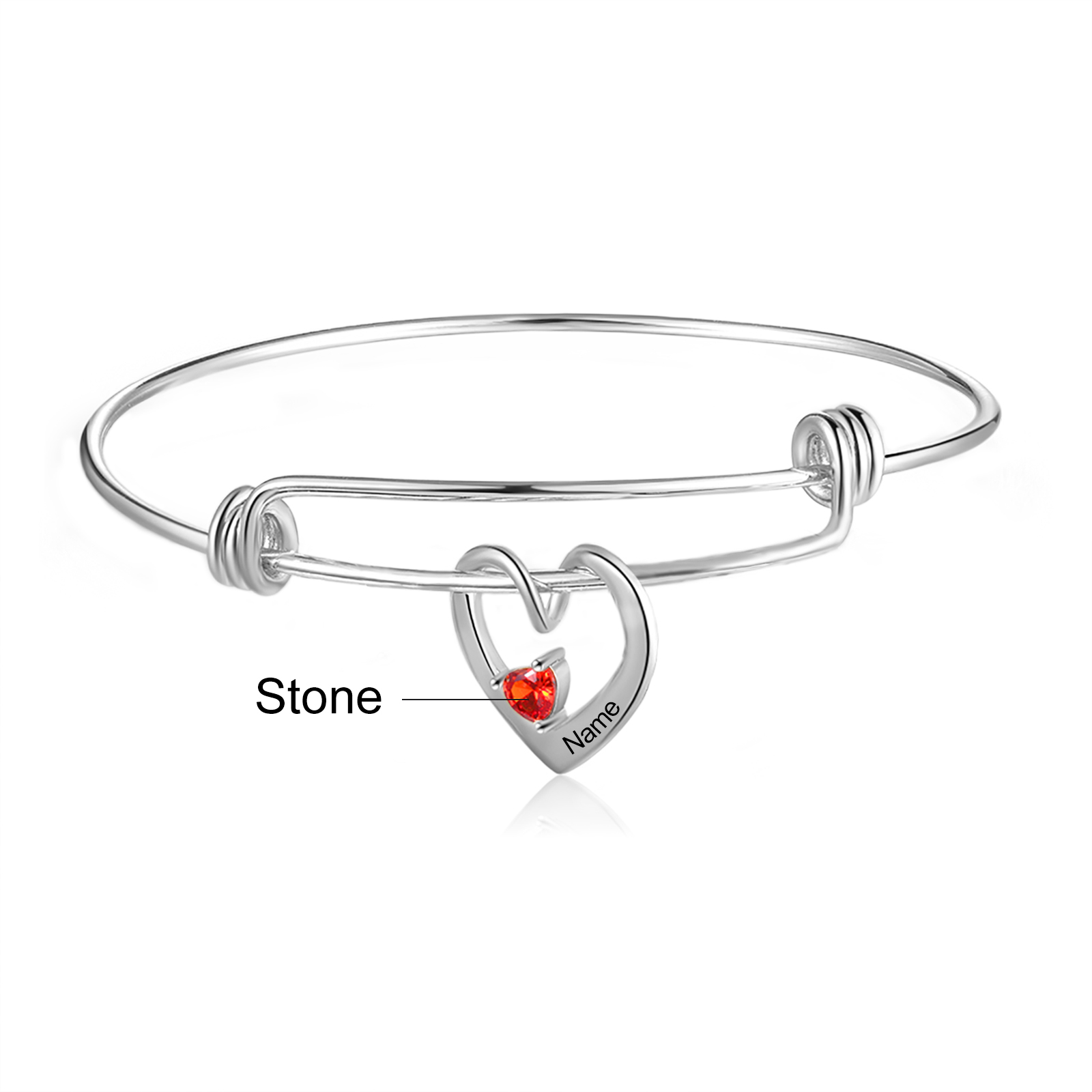 Bracciale con 1 nome personalizzati e 1 pietre di nascita