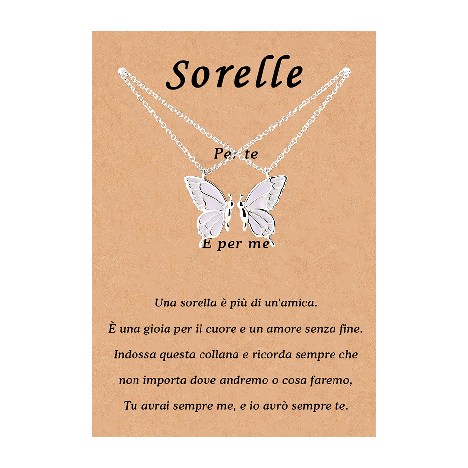 Una sorella è più di un'amica collane farfalle gruppo donne amiche amici sorelle
