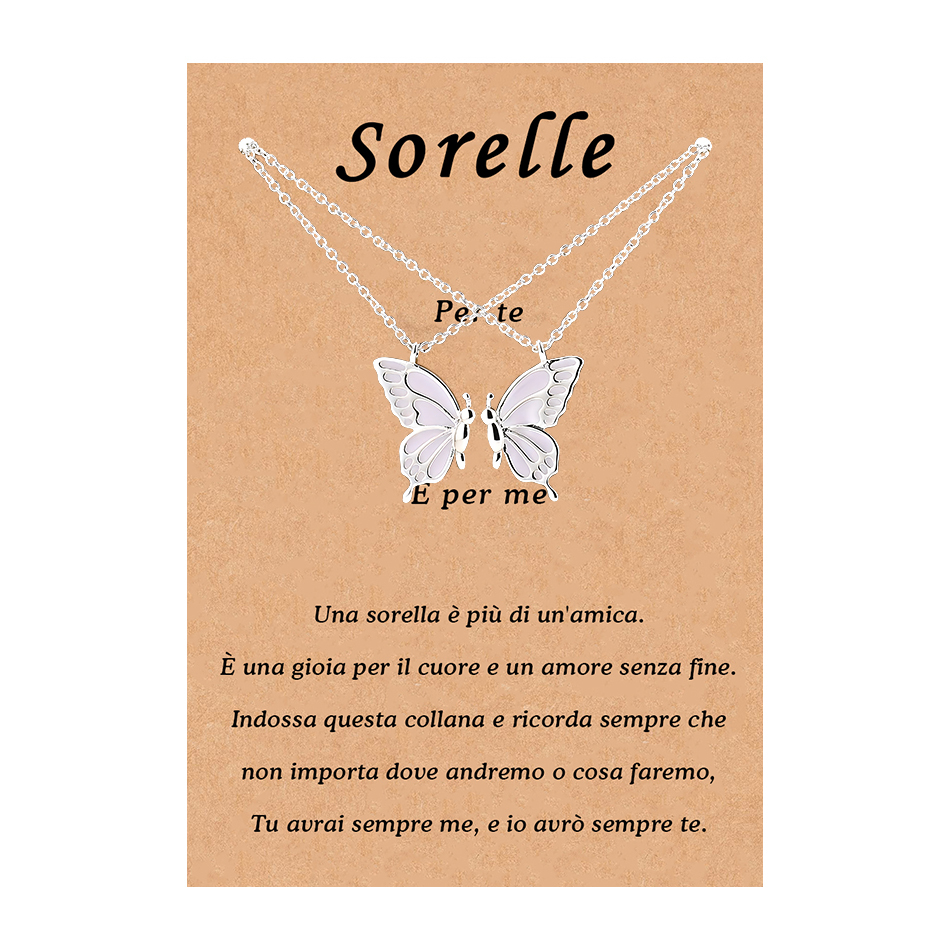 Una sorella è più di un'amica collane farfalle gruppo donne amiche amici sorelle