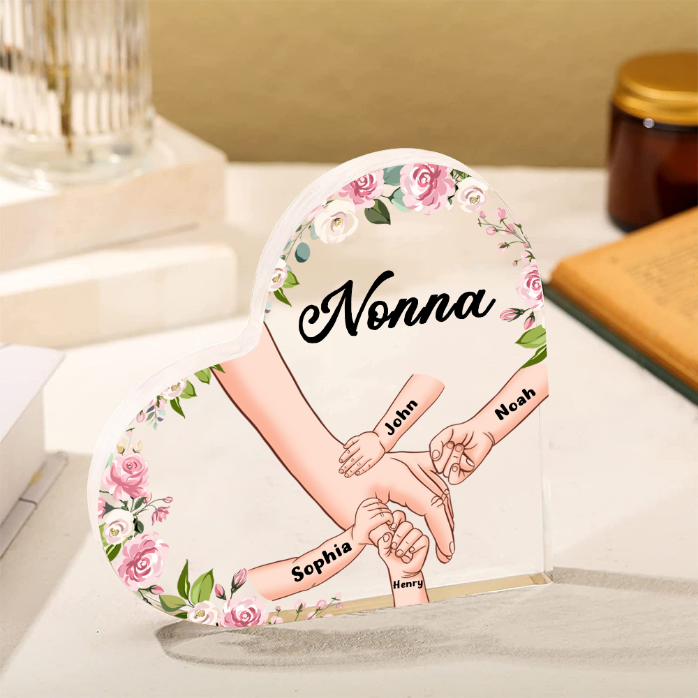 Decorazione da casa mano a mano personalizzati 4 nomi regalo festa della mamma