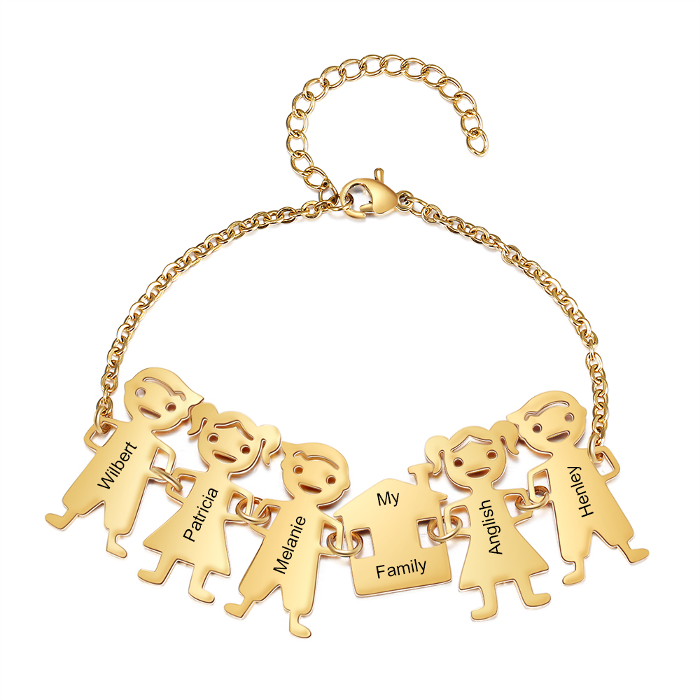 Festa della Mamma Bracciale bambino personalizzato con 5 nomi per donna