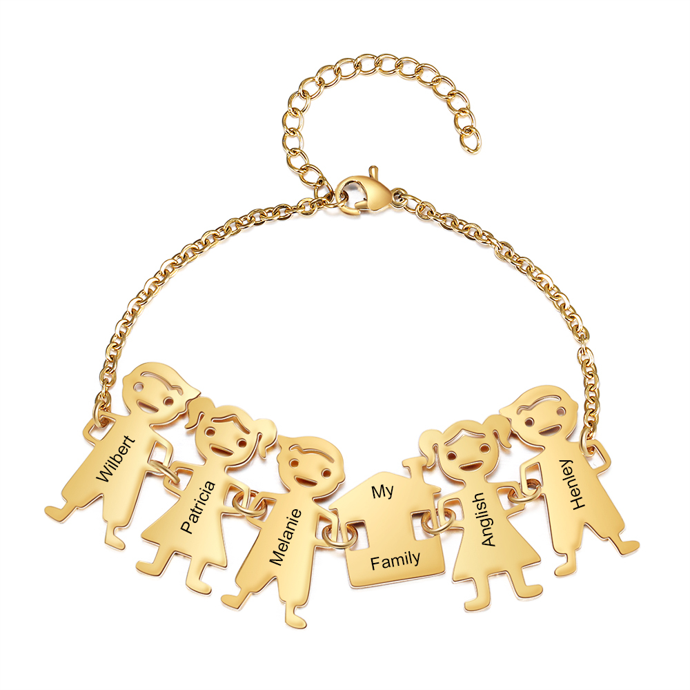 Festa della Mamma Bracciale bambino personalizzato con 5 nomi per donna