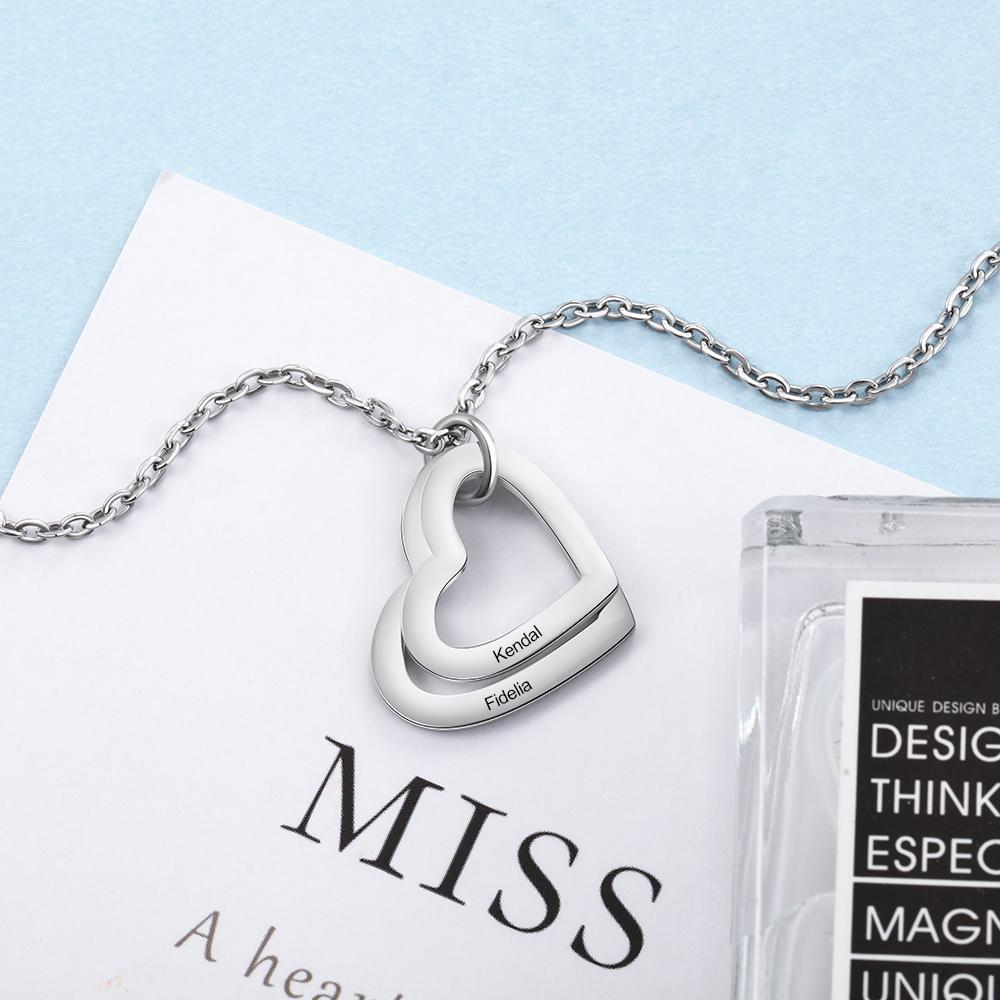 Collana 2 nomi personalizzati con ciondolo cuore