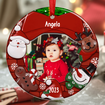 Cornice natalizio di legno per bambino neo-nato/a foto e nome personalizzabile