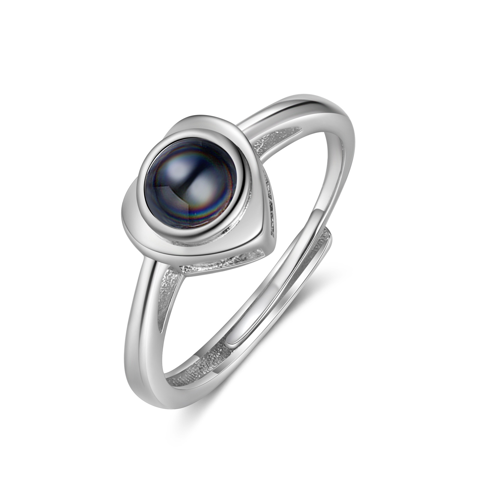 Anello regolabile con proiezione fotografica personalizzata per coppia