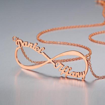 Collana infinito con 2 nomi in argento 925