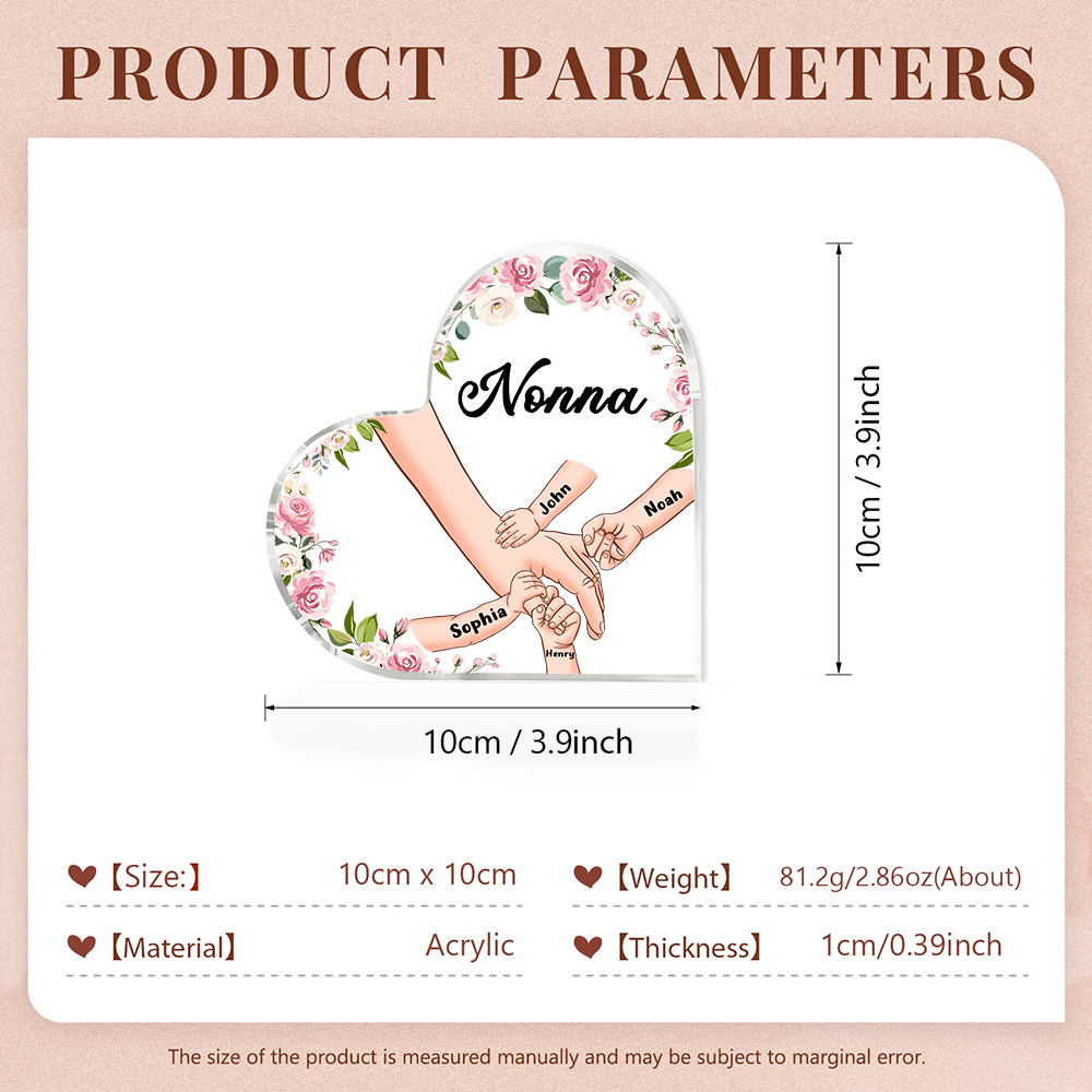 Decorazione da casa mano a mano personalizzati 4 nomi regalo festa della mamma