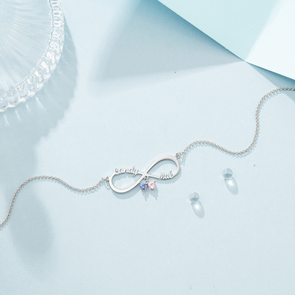 Collana Forever love infinito 2 nomi 2 pietre per lei