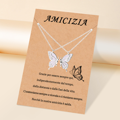 Ami Grazie per essere sempre qui collane farfalle gruppo donne amiche amici sorelle