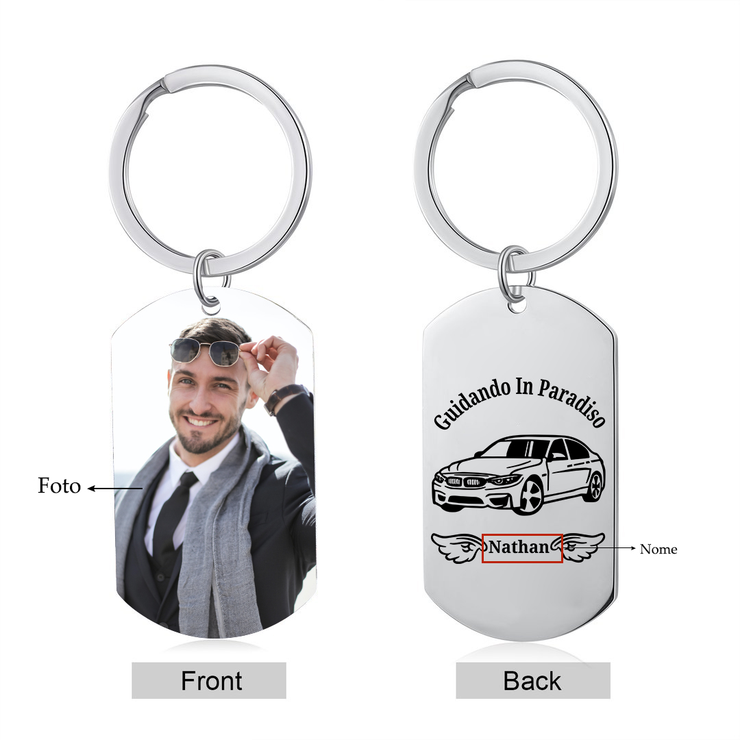 Guidando in Paradiso-Portachiavi commemorativo per padre nonno