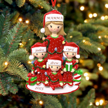 Natale con mio figlio ornamento natalizio 4 nomi personalizzabili