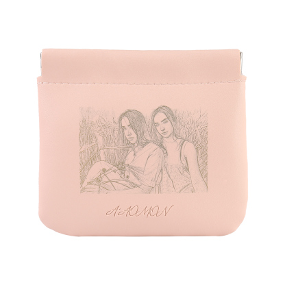 Portamonete in PU pelle con 1 foto personalizzata per donna
