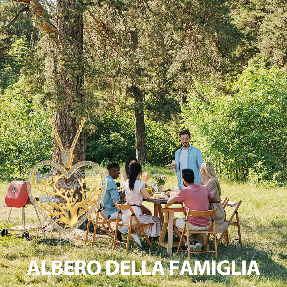 Albero della famiglia collana 1 nome personalizzato