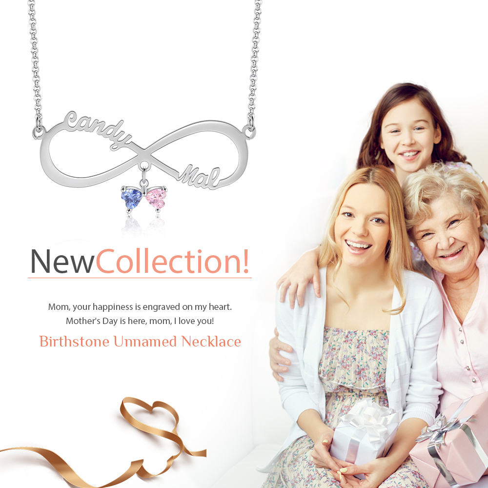 Collana Forever love infinito 2 nomi 2 pietre per lei