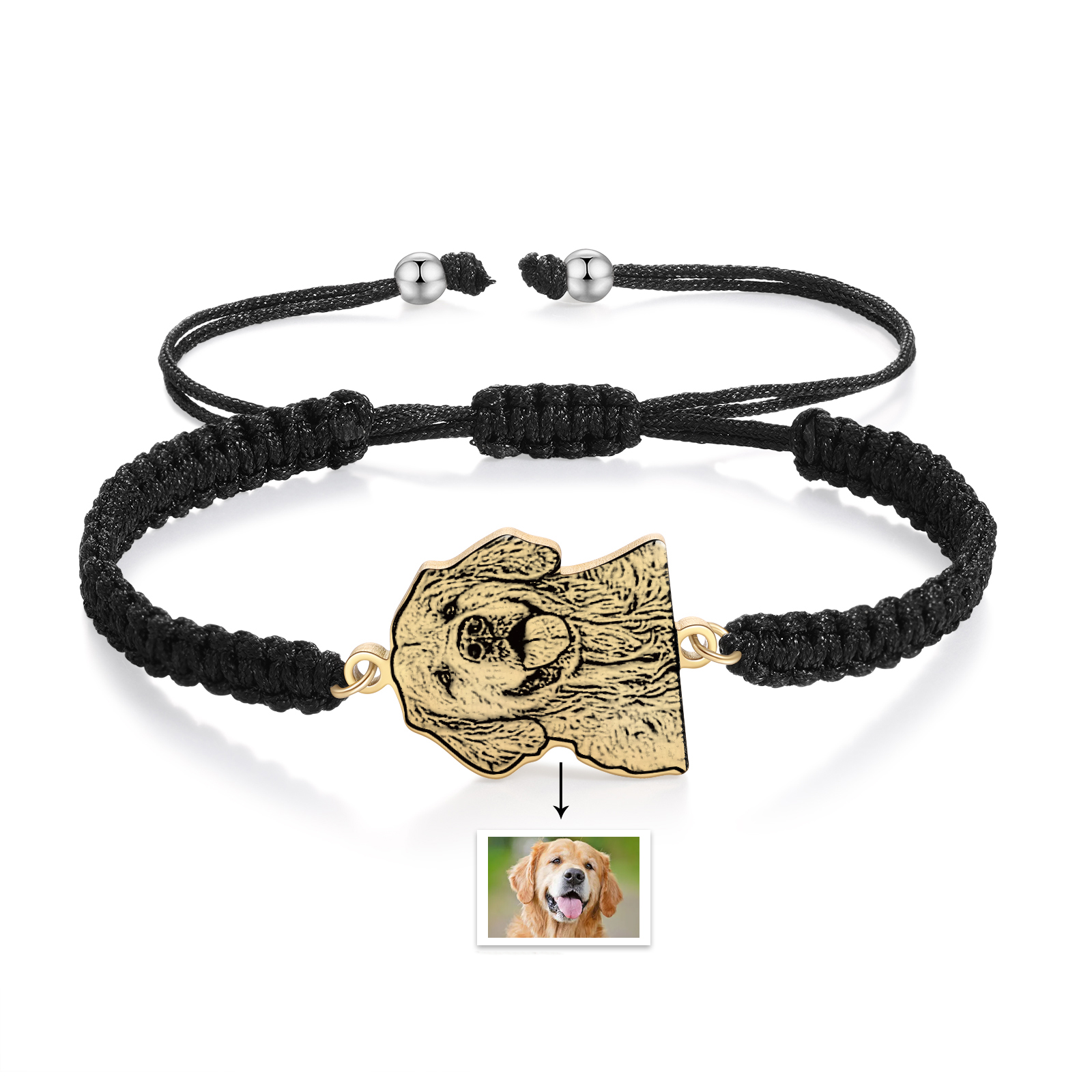 Braccialetto con 1 foto di linea personalizzata regalo per animale domestico