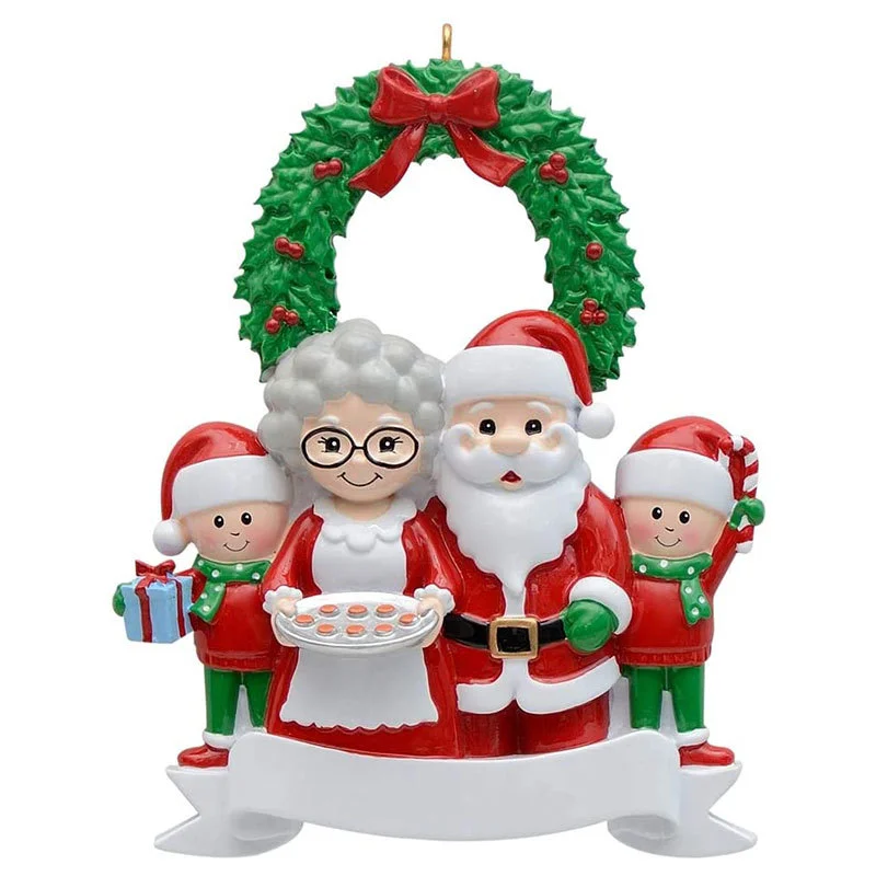 Ornamenti di Natale Bambola 4 Nomi e Testi Personalizzati