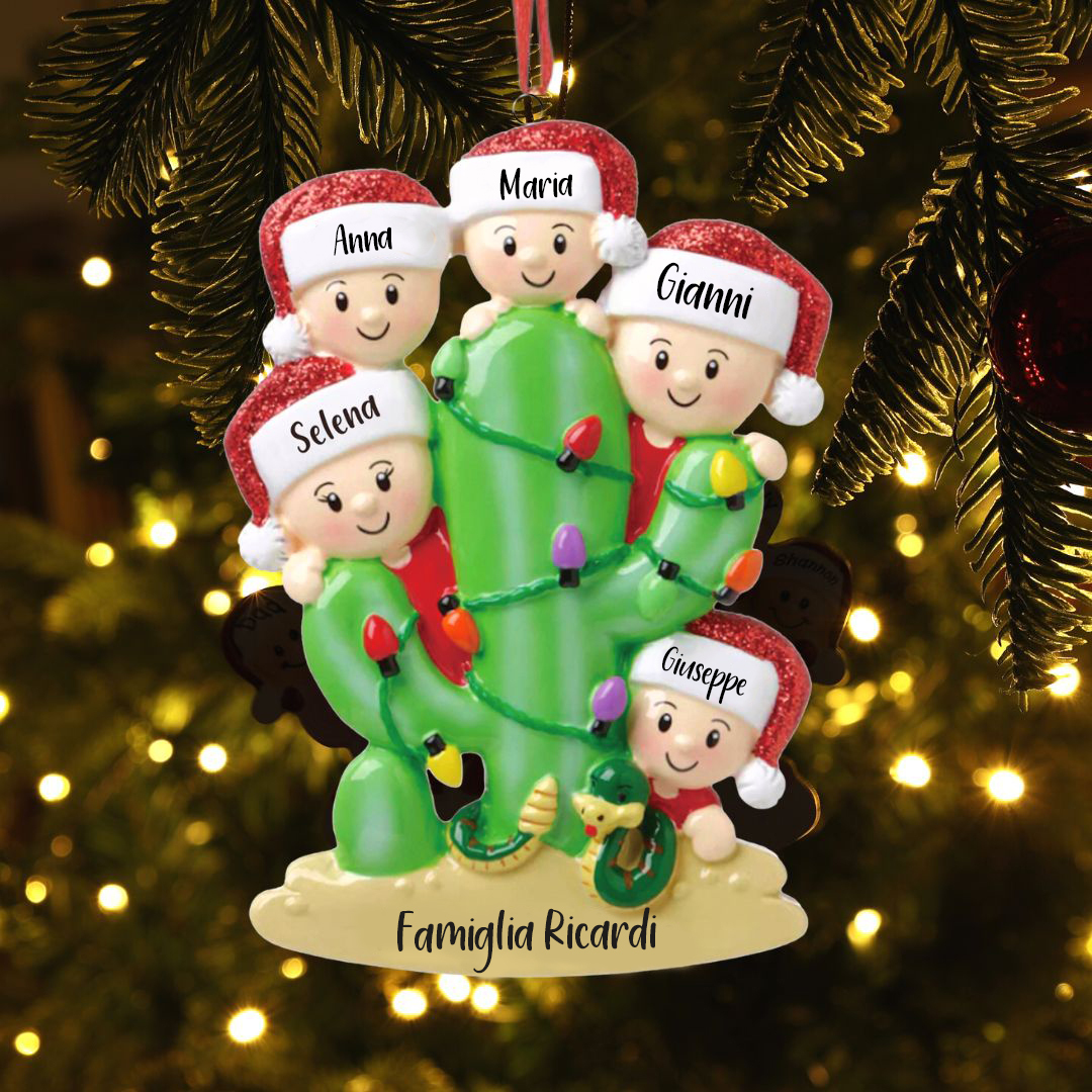 Bianco Natale mille candele... Ornamenti cactus ciondolo per albero di Natale 5 nomi personalizzati