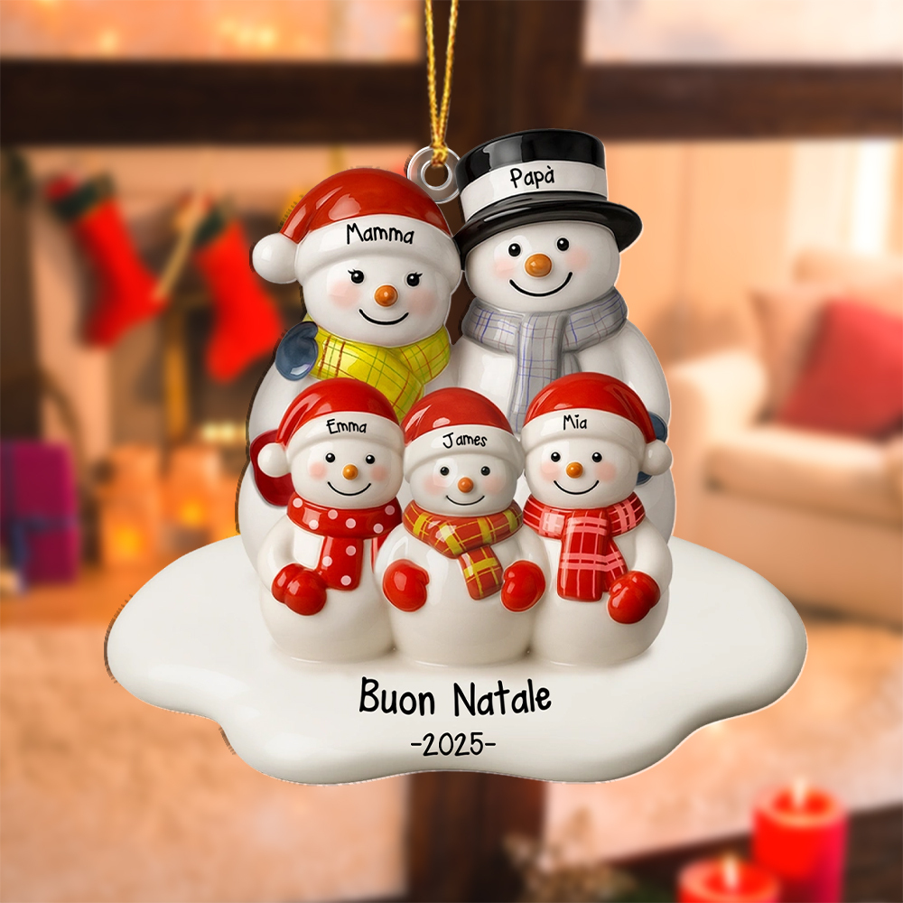 Decorazione personalizzata per albero di Natale per famiglia 2-12 personaggi