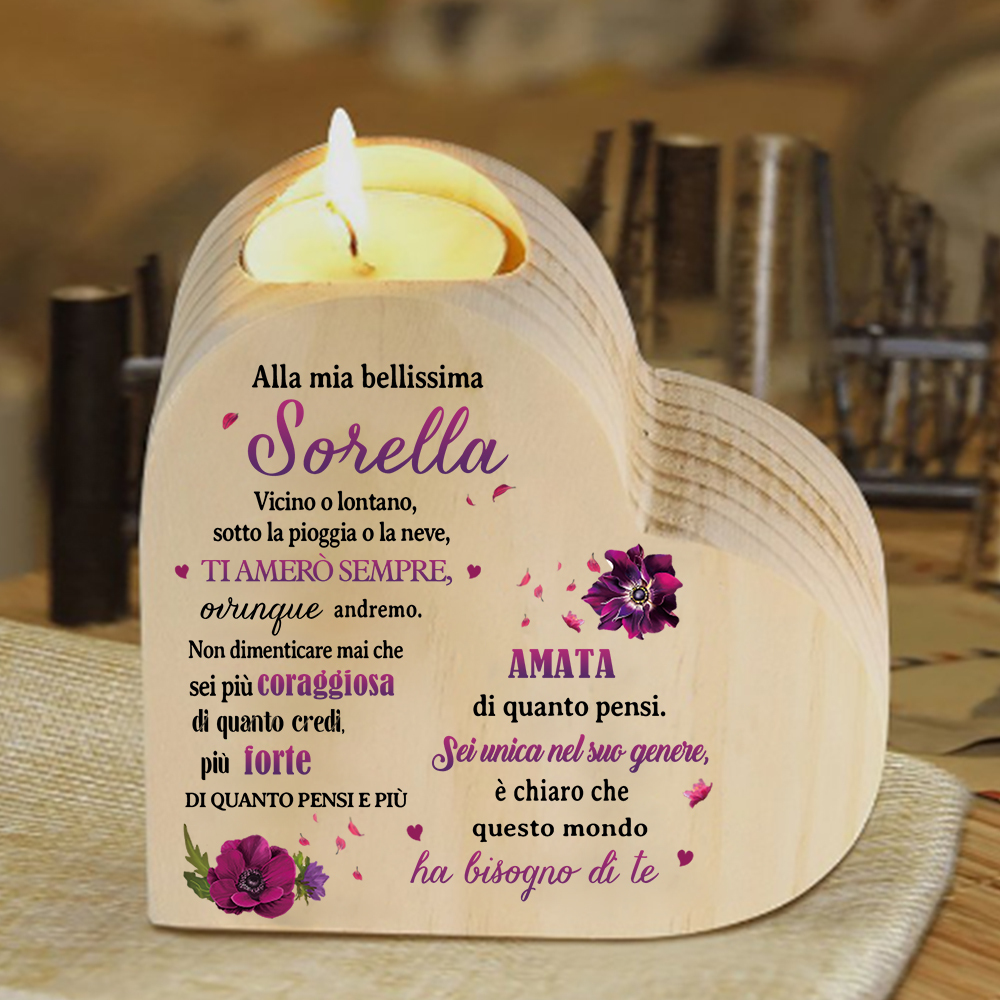 Candelieri in legno per mia sorella dell'anima regalo di famiglia