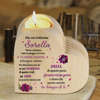 Candelieri in legno per mia sorella dell'anima regalo di famiglia