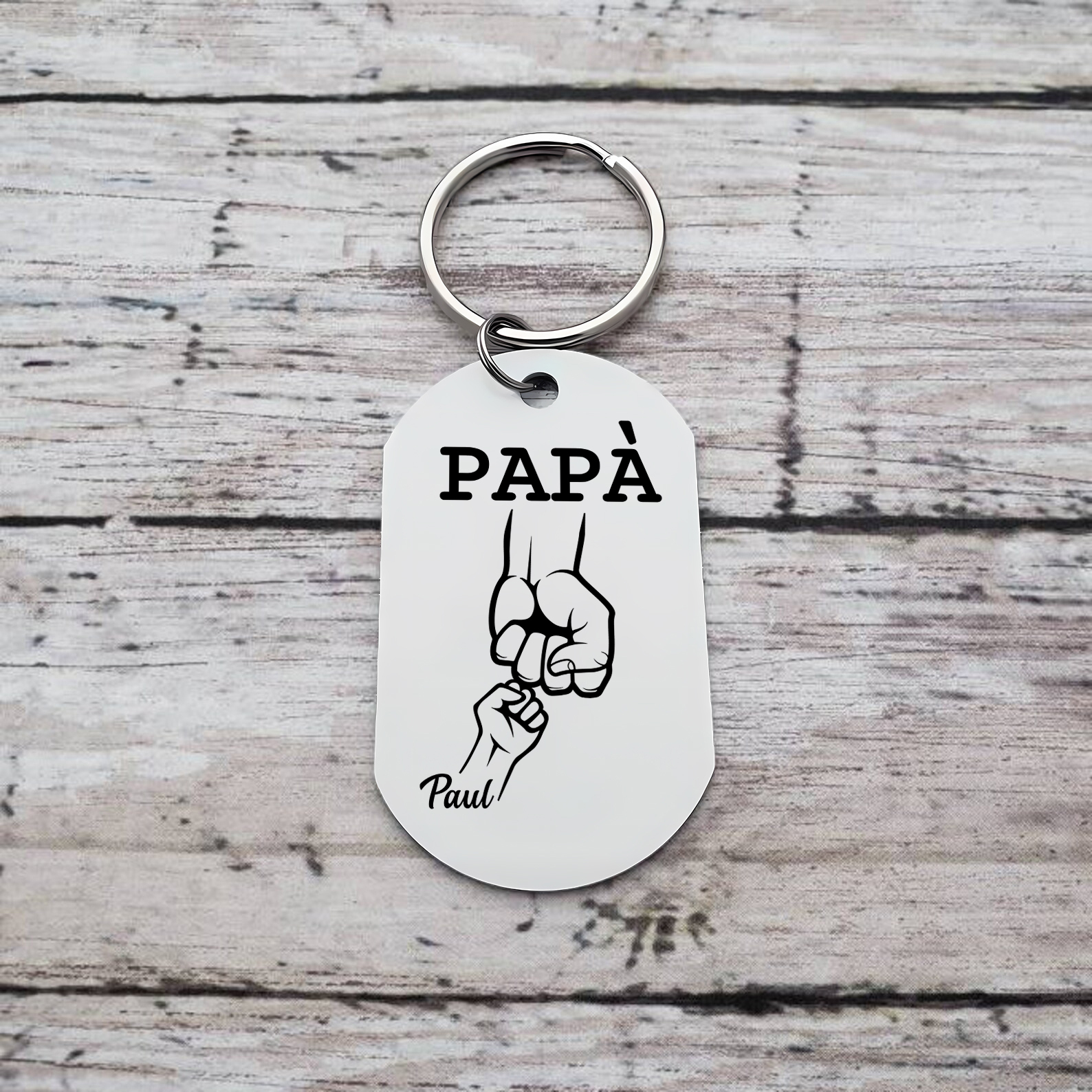 Non dimenticare mai che ti amo-Pugno a pugno Portachiavi 1 nome personalizzato regalo per papà