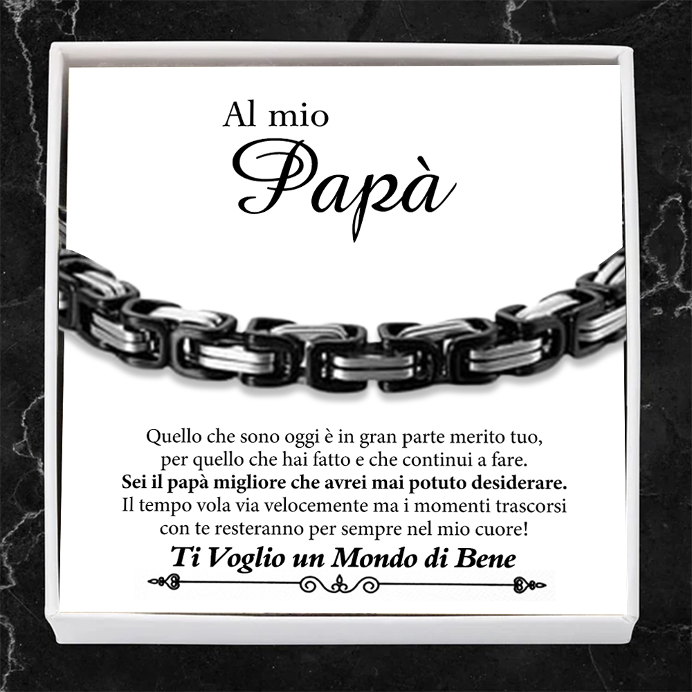 Jessemade IT Braccialetto da uomo acciaio inox per papà marito nonno