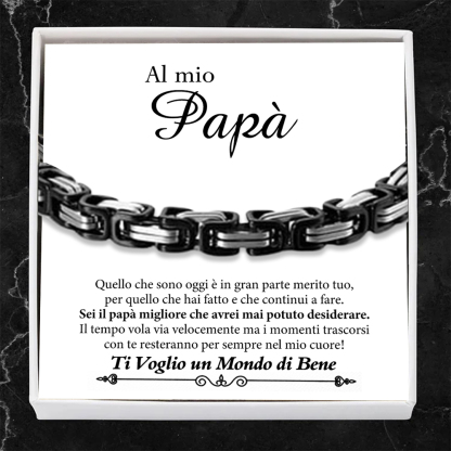 Jessemade IT Braccialetto da uomo acciaio inox per papà marito nonno