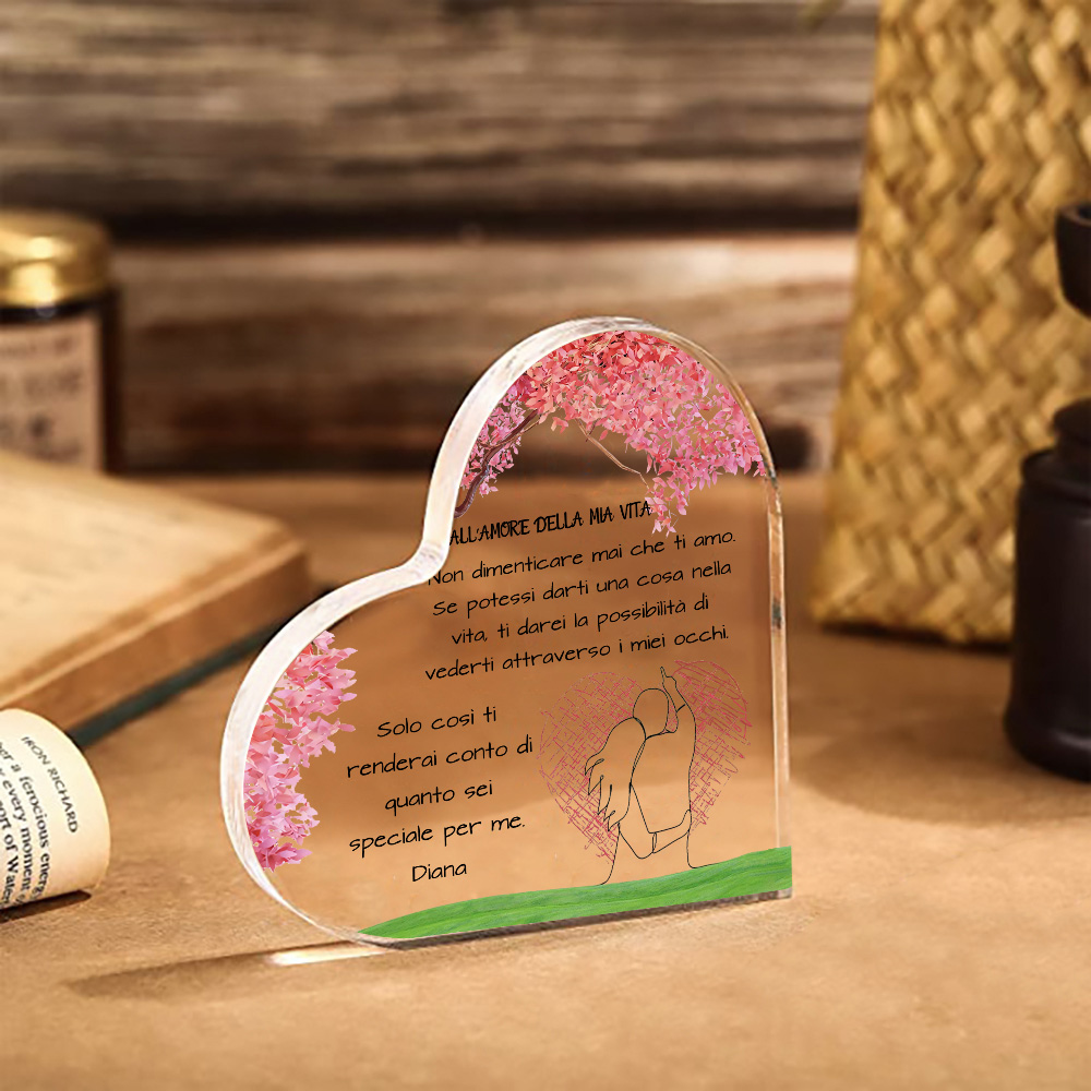 All'Amore della mia vita-deco acrilica sentimentale per coppia moglie marito anniversario 