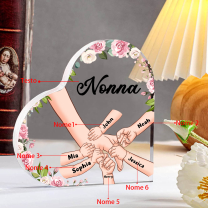 Decorazione da casa mano a mano personalizzati 6 nomi regalo festa della mamma