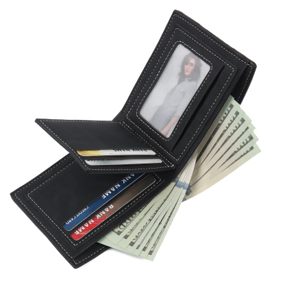 Personalized Name Leather Men's Wallet With Card Slot Engraved Letter And Photo Gift For Him