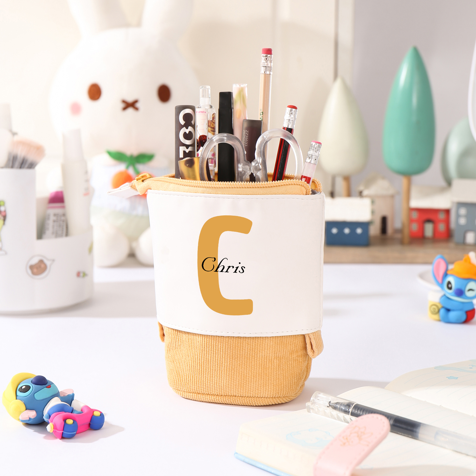 Astuccio per matite personalizzato con 1 nome e 1 lettera regalo per scuola elementare bambini