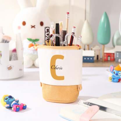 Astuccio per matite personalizzato con 1 nome e 1 lettera regalo per scuola elementare bambini