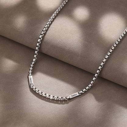 Collana acciaio inox 2 nomi personalizzati per mio marito