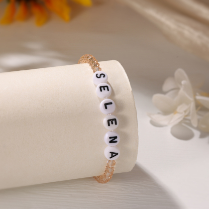 Braccialetto con perline di 1 nome personalizzato regalo per scuola bambina