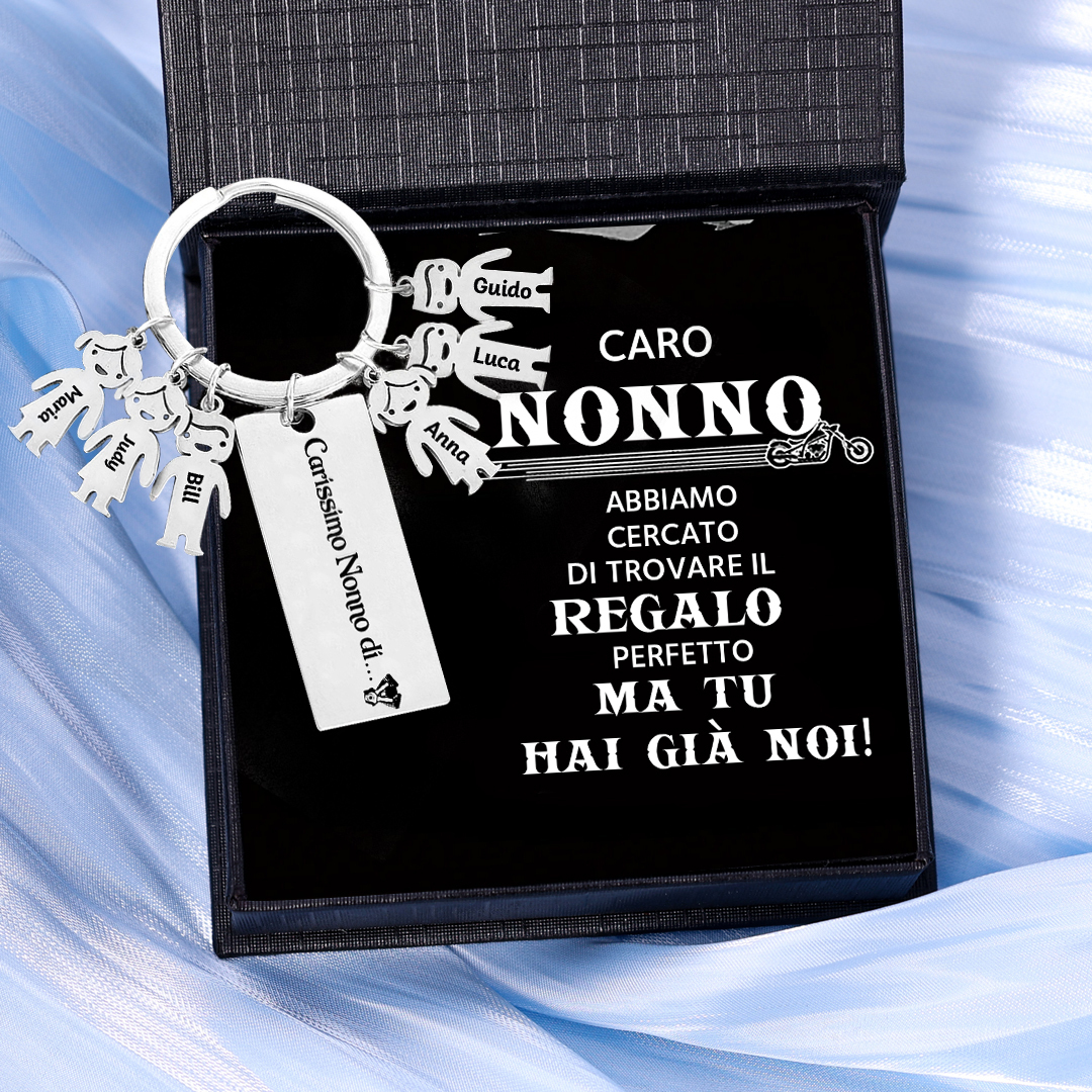 Portachiavi personalizzabile alla nonna con 1 ciondolo bambino