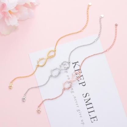 Braccialetto infinito 4 nomi personalizzati per bambini