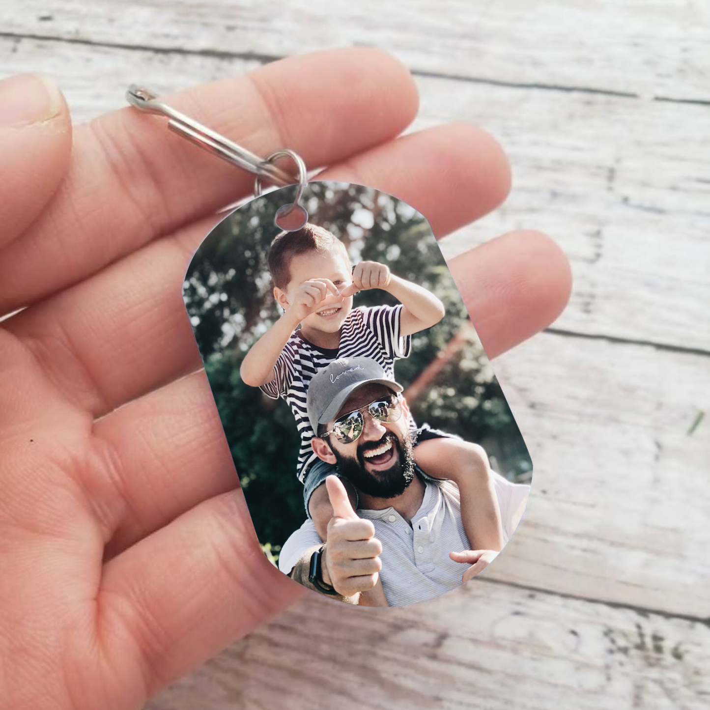 PREMIO PER IL MIGLIORE PADRE LUIGI-Portachiavi personalizzato con foto e nome