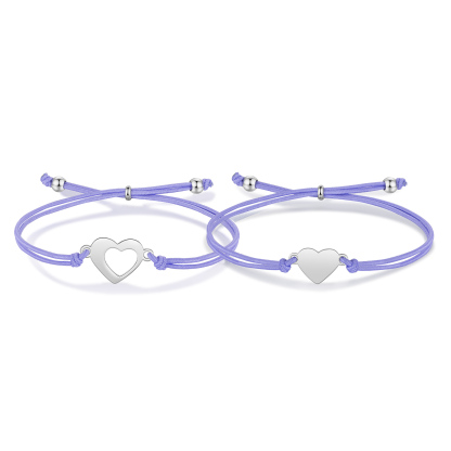 2PCS Braccialetto cuore regorabile regalo per Mamma e figlia con carta