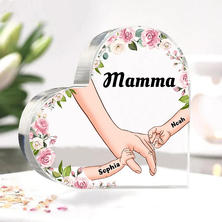 Decorazione da casa mano a mano personalizzati 2 nomi regalo festa della mamma