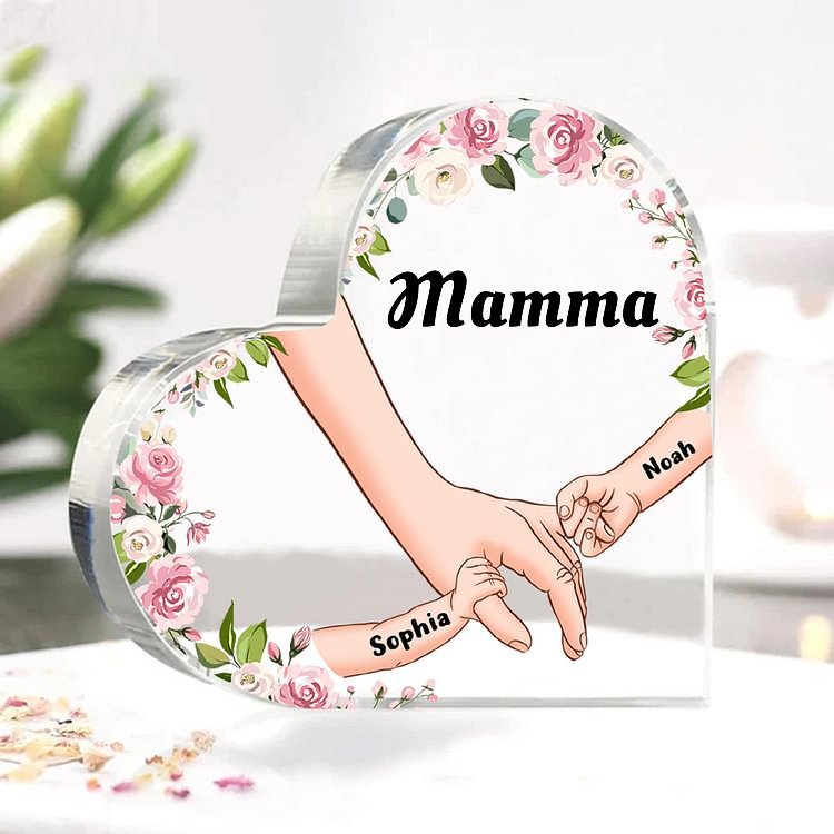 Decorazione da casa mano a mano personalizzati 2 nomi regalo festa della mamma