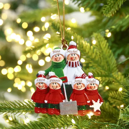Bianco Natale mille candele... Ornamenti familiari ciondolo per albero di Natale 6 nomi personalizzati