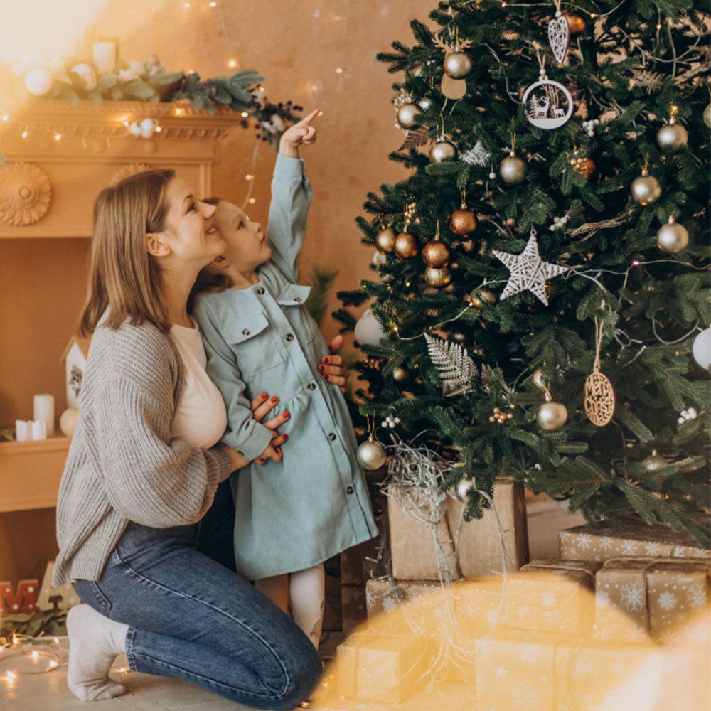 Ornamenti di Natale Bambola 4 Nomi e Testi Personalizzati