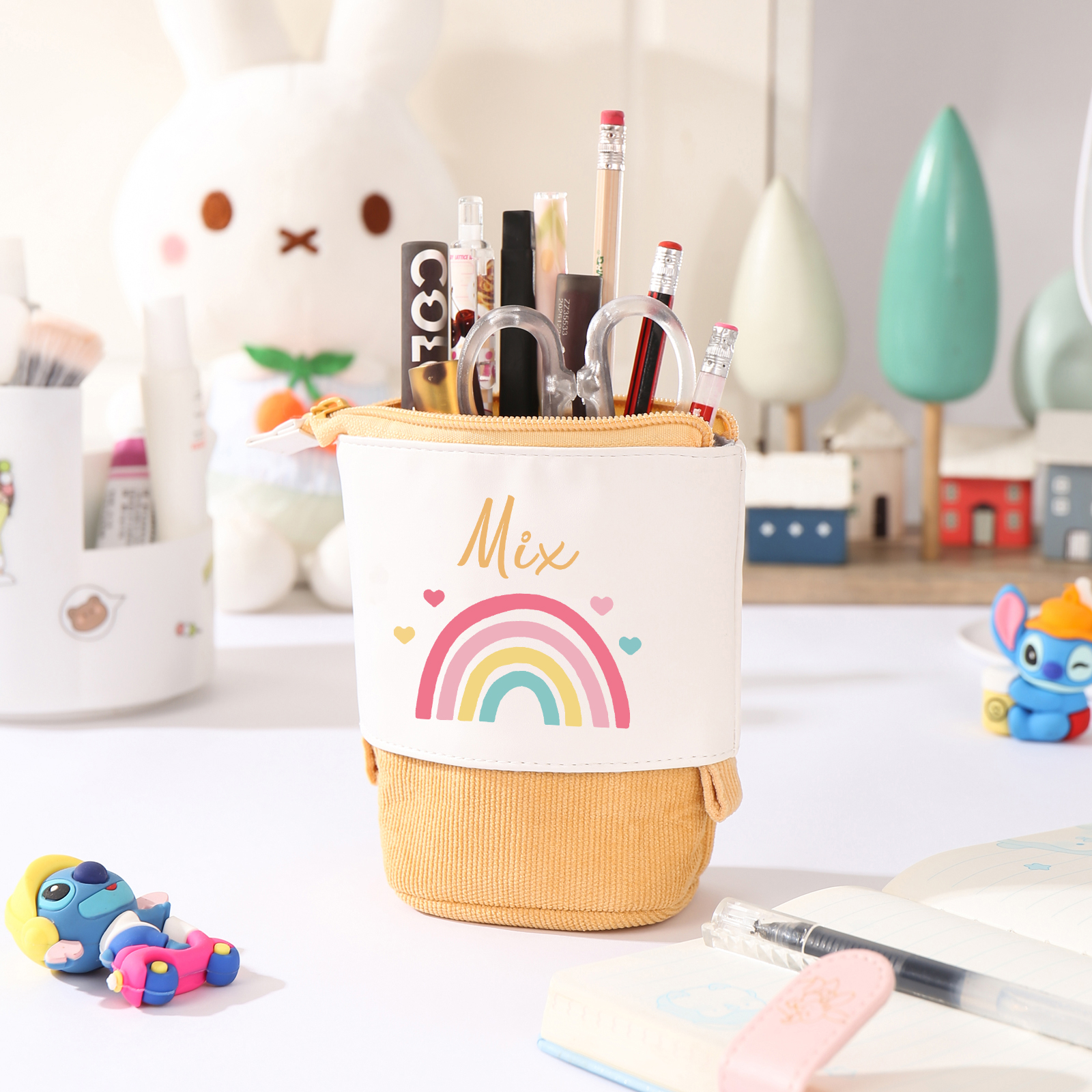 Astuccio per matite acrobaleno personalizzato con 1 nome regalo per scuola elementare bambini
