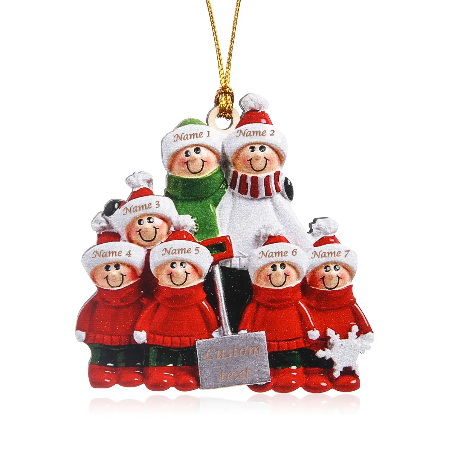 Bianco Natale mille candele... Ornamenti familiari ciondolo per albero di Natale 7 nomi personalizzati