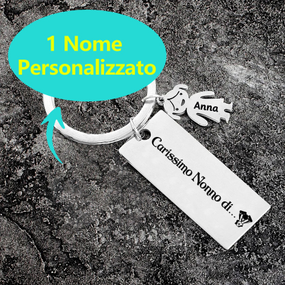 Portachiavi con ciondolo bambino 1 nome regalo per nonno festa dei nonni