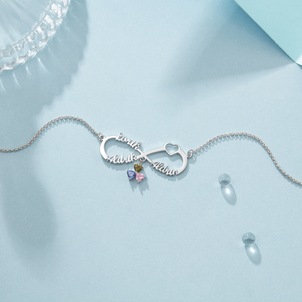 Collana Forever love infinito 3 nomi 3 pietre per lei