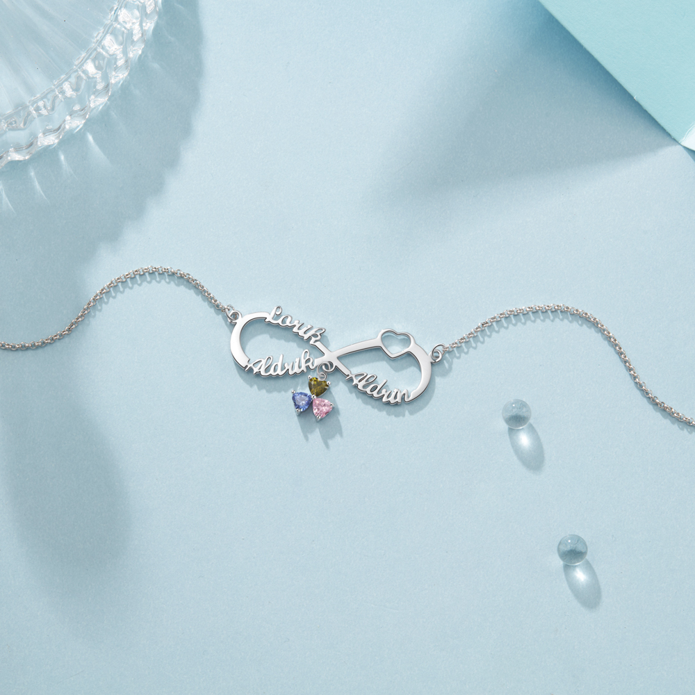 Collana Forever love infinito 3 nomi 3 pietre per lei